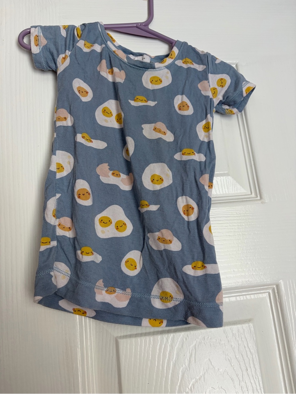 Angel Dear Kids Short Sleeve Pajama Set with Sunny Egg Print - Blue